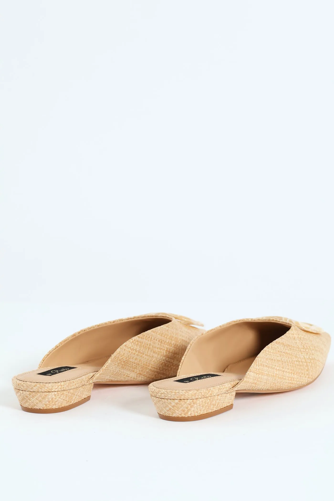 Raffia Sqaured Pointed Toe Mule With Marble Trim - Natural sold by Edgars product image thumbnail 4