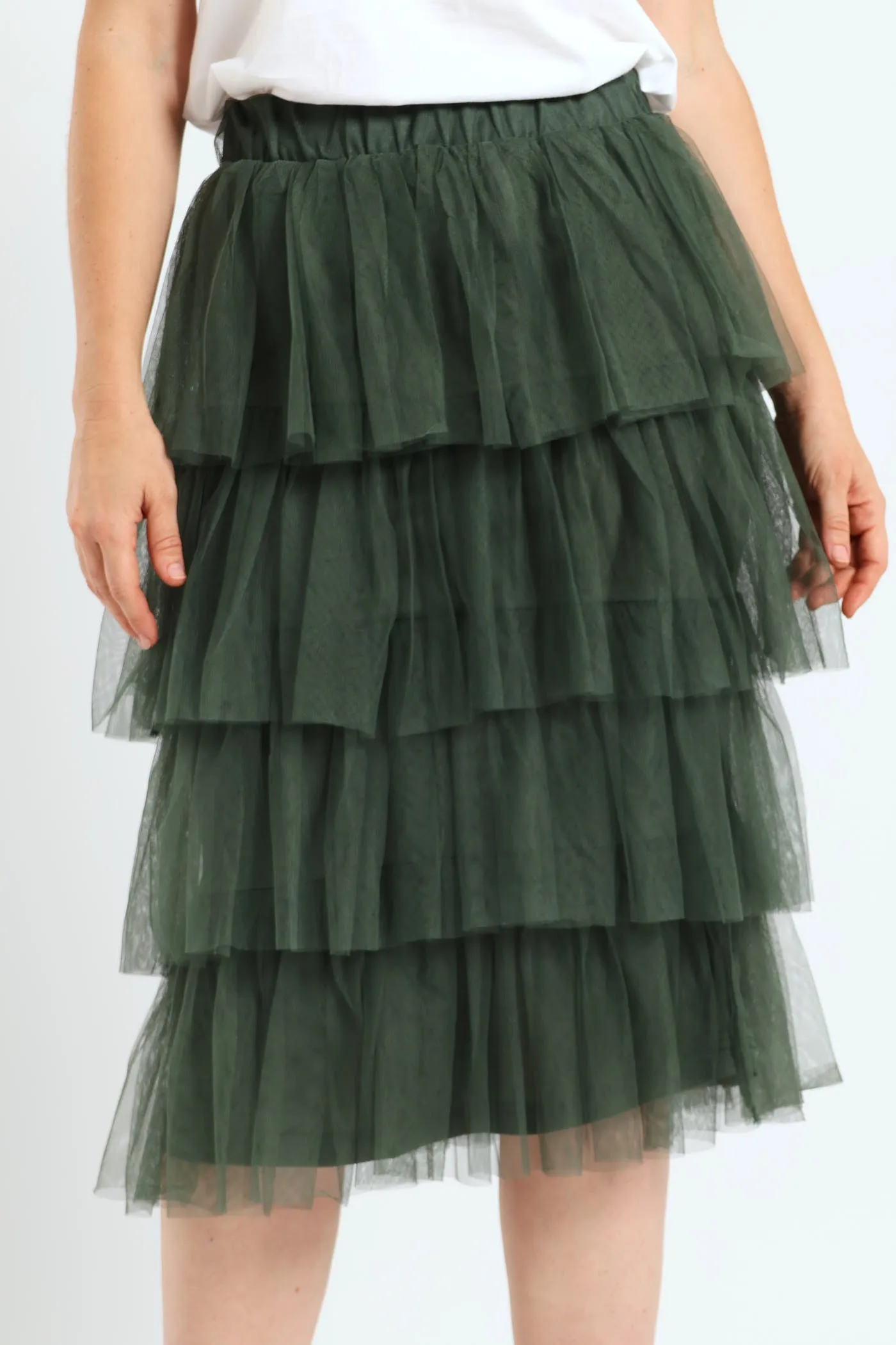 Rara Tiered Midi Skirt - Olive sold by Edgars product image thumbnail 2