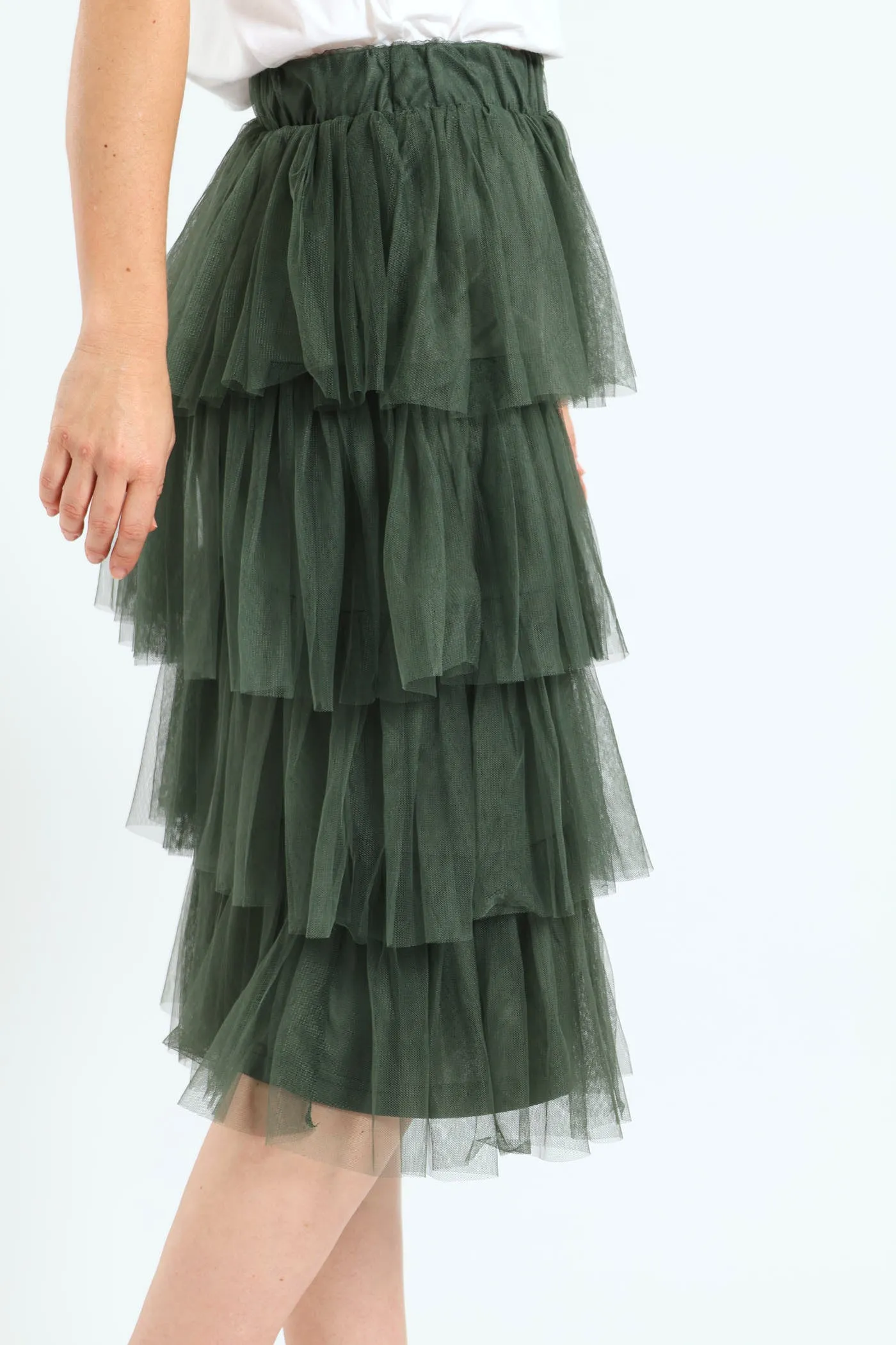Rara Tiered Midi Skirt - Olive sold by Edgars product image thumbnail 3