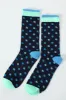 Single Dot Anklet Socks - Blue/Navy sold by Edgars