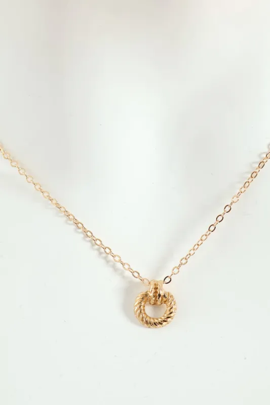Doorknocker Pendant Necklace - Gold sold by Edgars