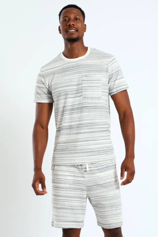 Surface Interest Tee & Shorts PJ Set - Light Grey sold by Edgars 