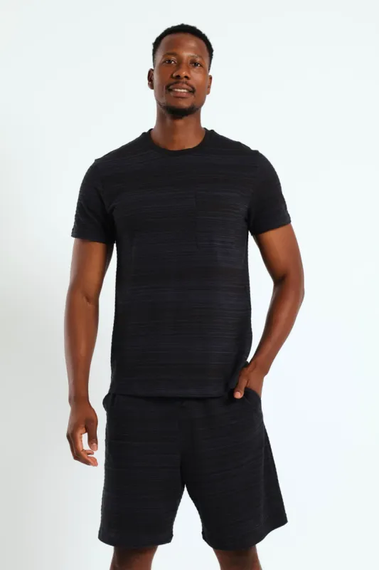 Surface Interest Tee & Shorts PJ Set - Dark Grey sold by Edgars 