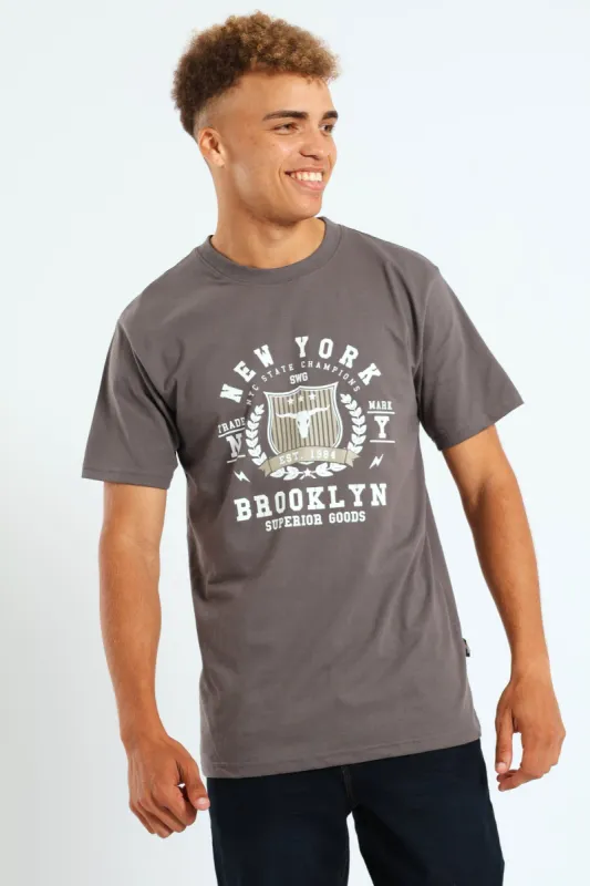 Basic Print Tee - Charcoal sold by Edgars