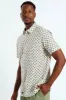 Regular Collar Cross Print Shirt - Cream sold by Edgars