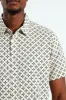 Regular Collar Cross Print Shirt - Cream sold by Edgars