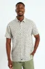 Regular Collar Cross Print Shirt - Cream sold by Edgars