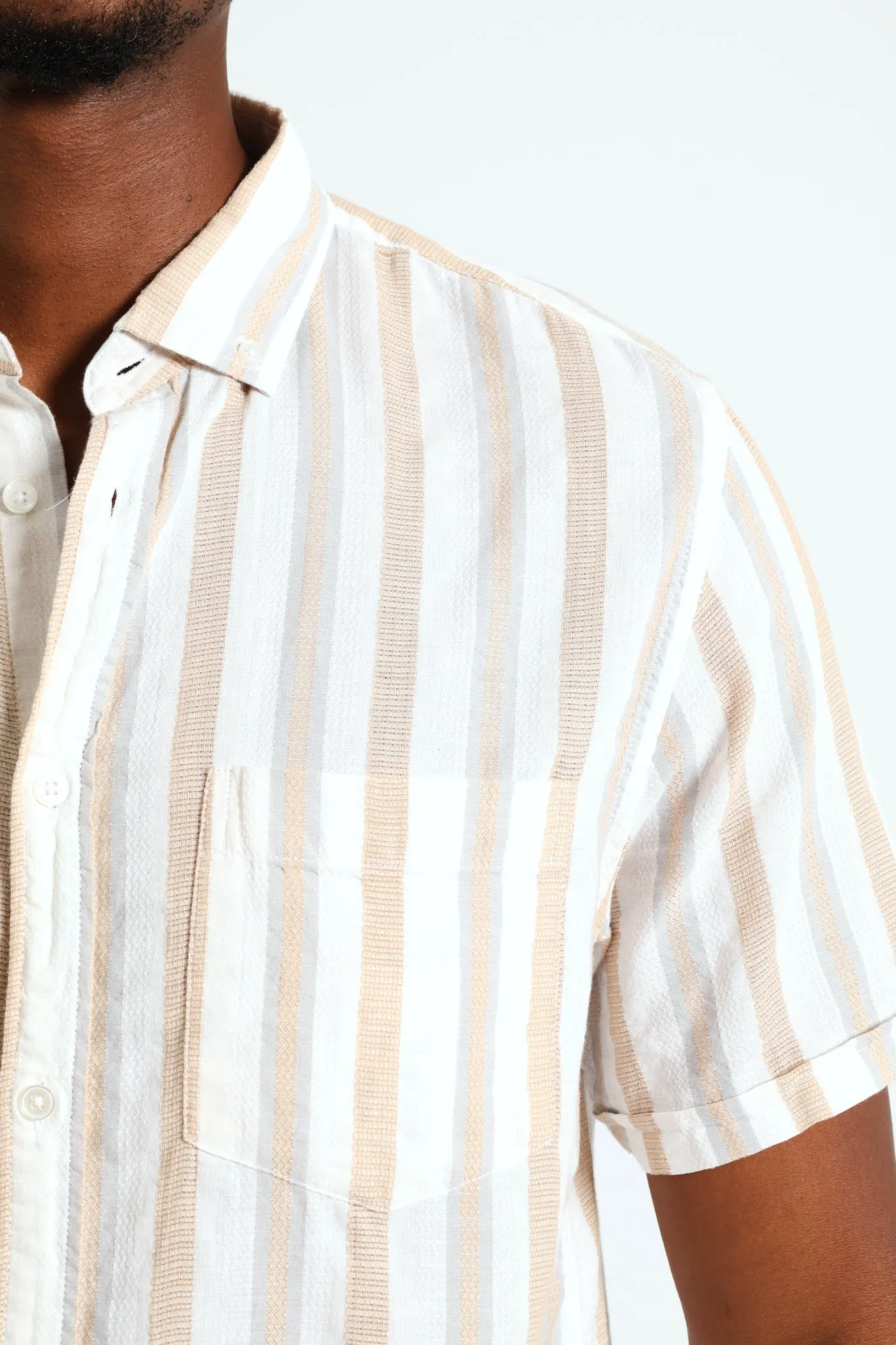 Buttondown Stripe Shirt - Stone sold by Edgars product image thumbnail 4