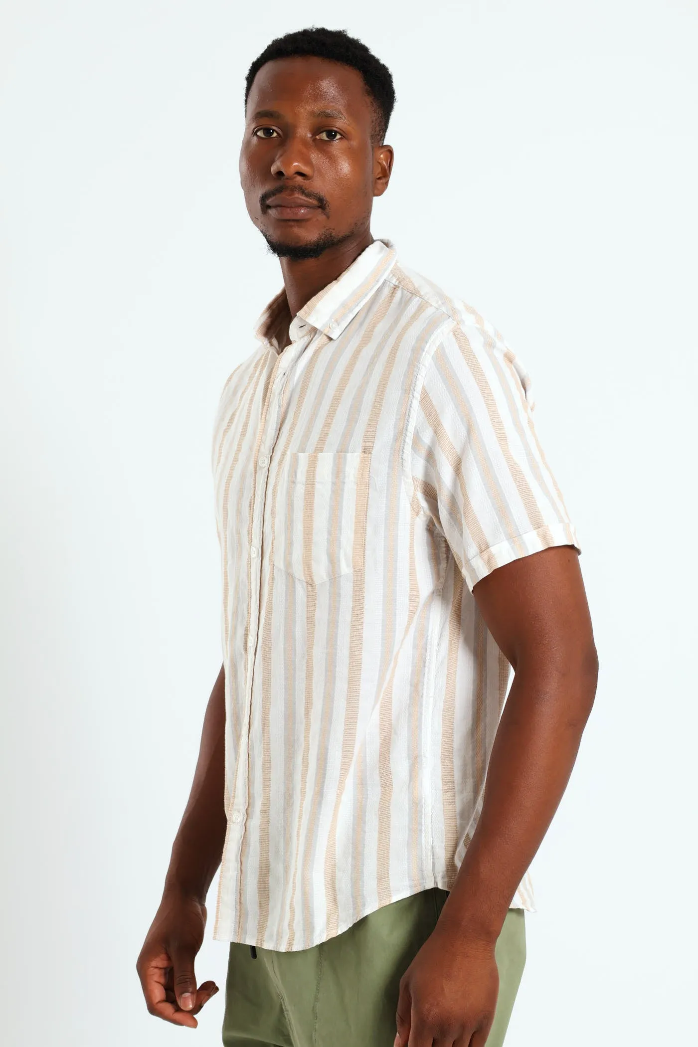 Buttondown Stripe Shirt - Stone sold by Edgars product image thumbnail 2
