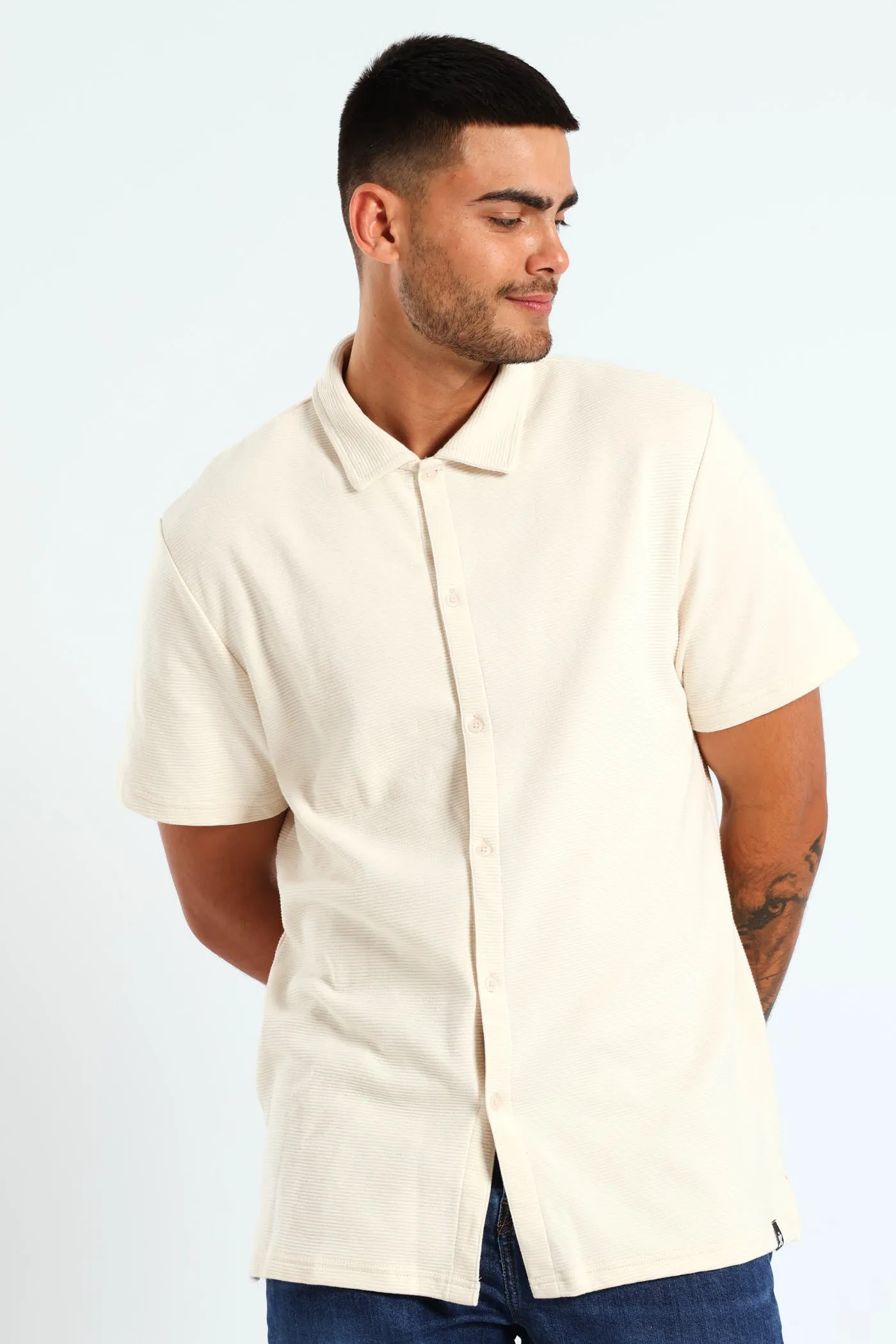 Ottoman Knit Shirt - Off White sold by Edgars
