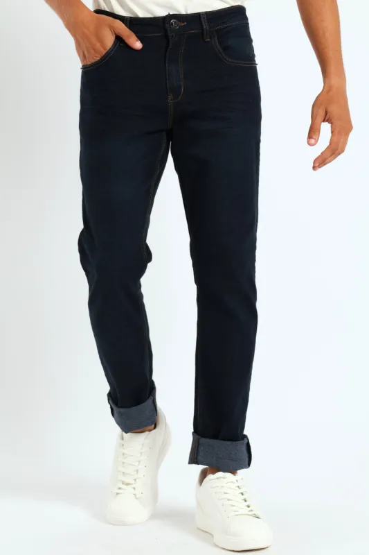 Slim Basic Denim Jean - Blue/Black sold by Edgars 