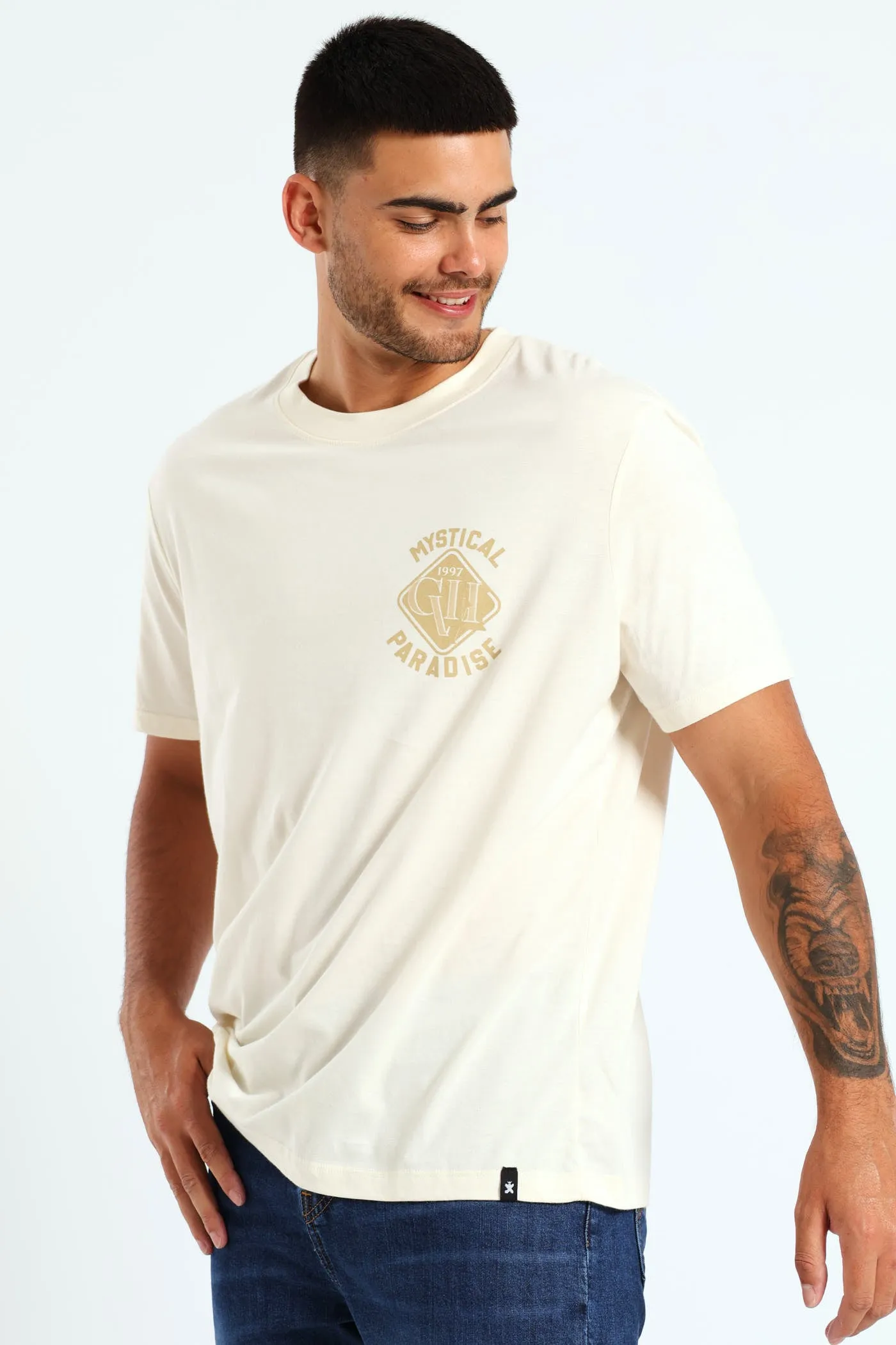 Mystic Paradise Front & Back Print Tee - Off White sold by Edgars product image thumbnail 3