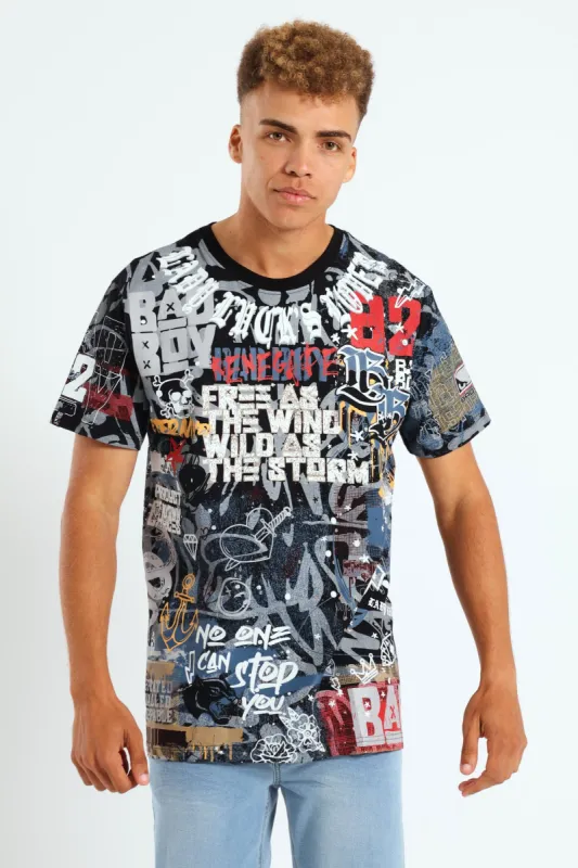 Evil Print Tee - Black sold by Edgars