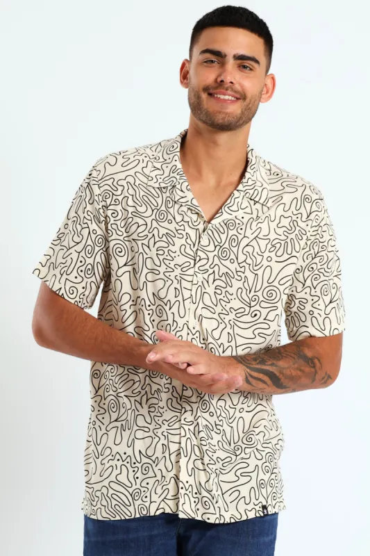 Short Sleeve Nu Tribe Shirt - Off White sold by Edgars