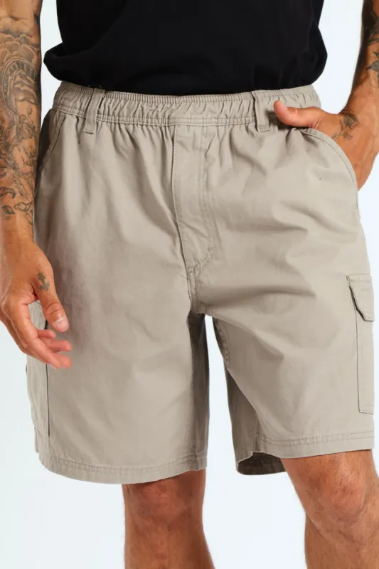 Willys 21cm Elasticated Shorts - Khaki sold by Edgars