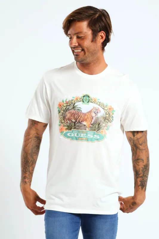 Tiger Label Tee - Off White sold by Edgars