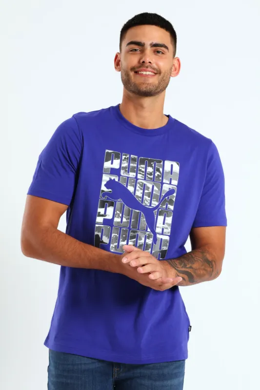 Graphics Camo Tee - Cobalt sold by Edgars