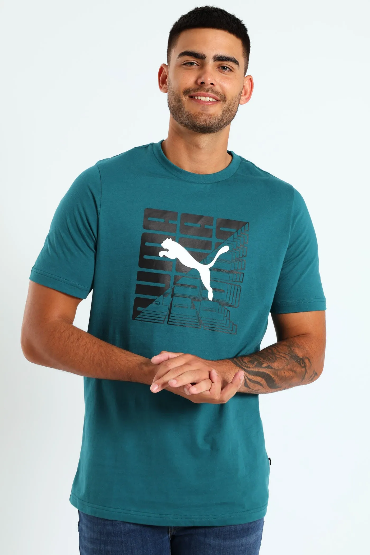 Graphics Wording Tee - Teal sold by Edgars