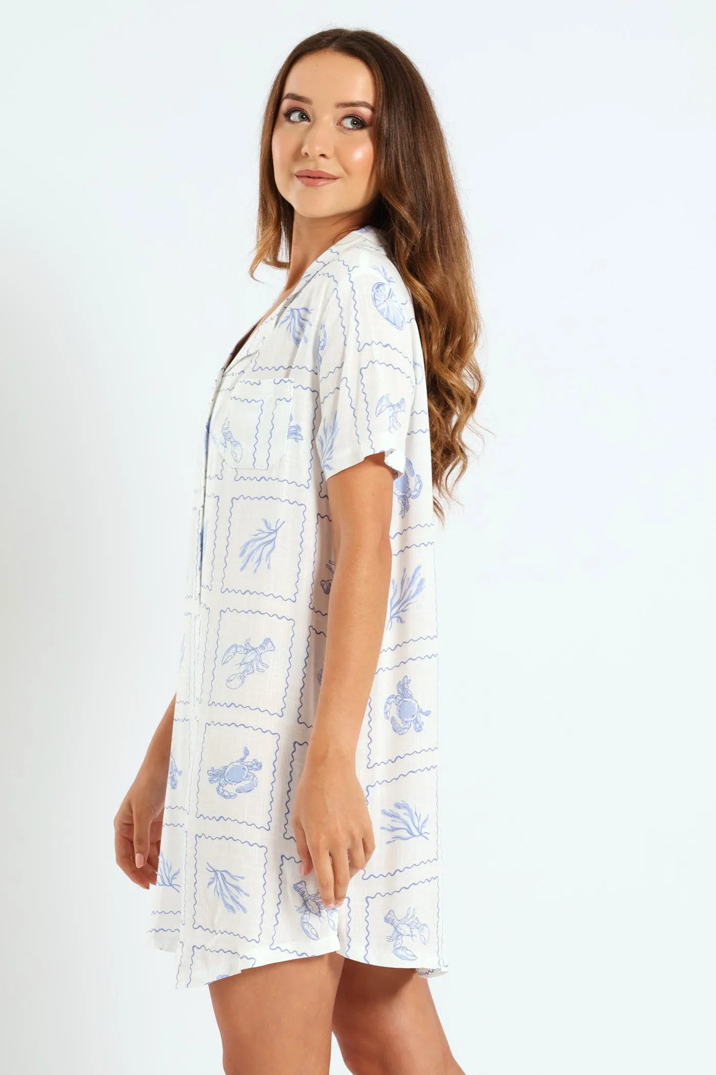 Button Through Woven Linen Blend Sleepshirt - White sold by Edgars product image thumbnail 3