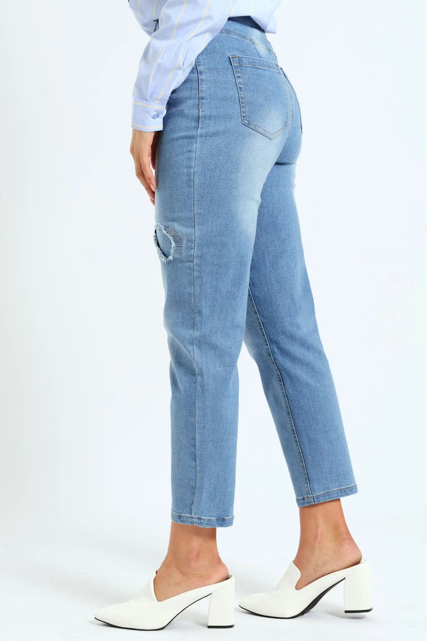 Rip & Repair Patch Mom Jean - Salty Mid Wash sold by Edgars product image thumbnail 3