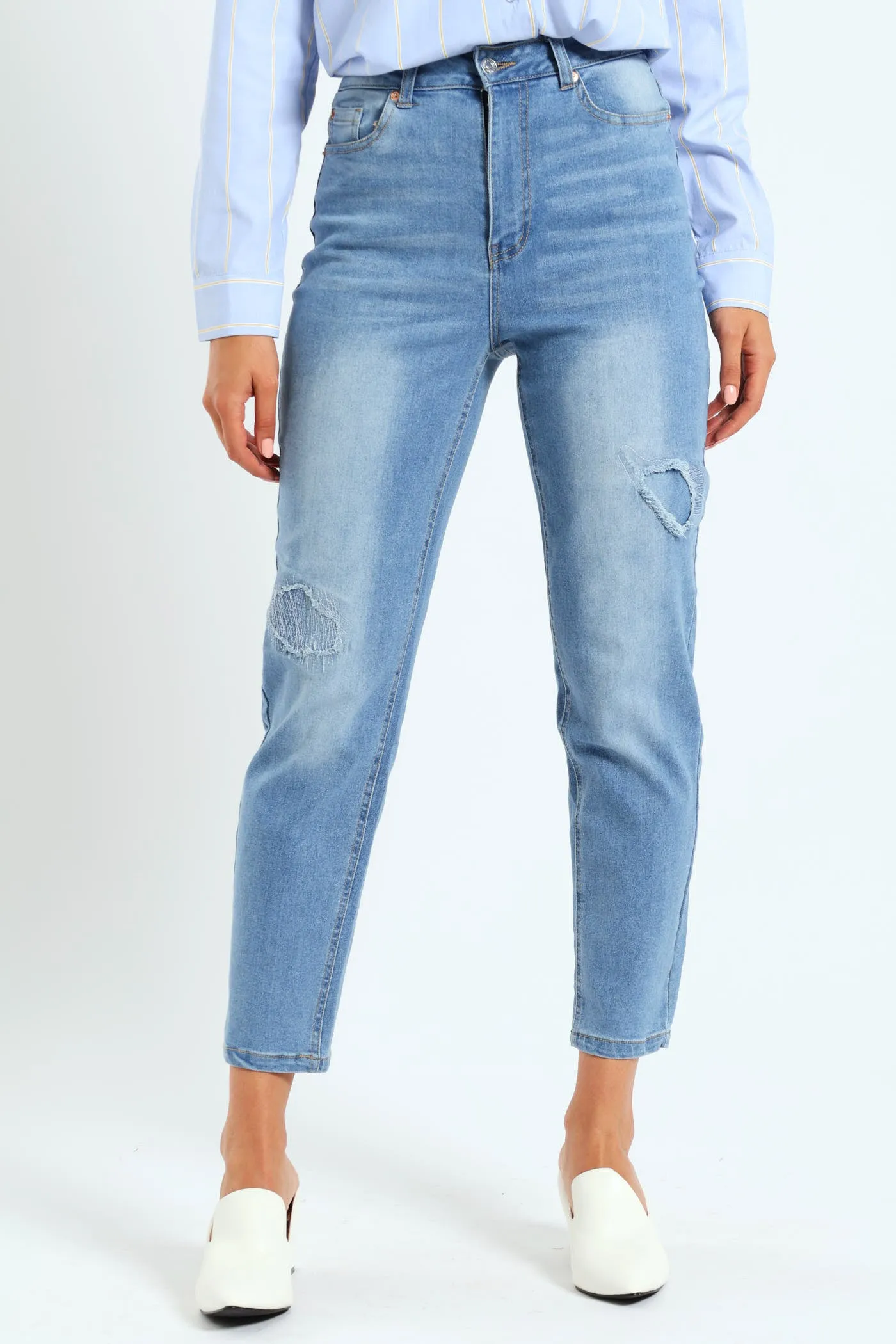 Rip & Repair Patch Mom Jean - Salty Mid Wash sold by Edgars product image thumbnail 2