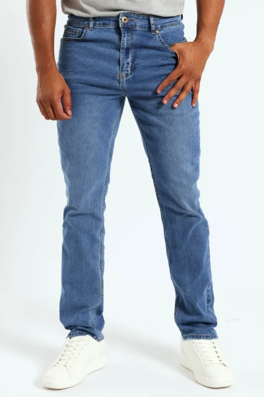 Slim Fit Denim Jean - Mid Blue sold by Edgars