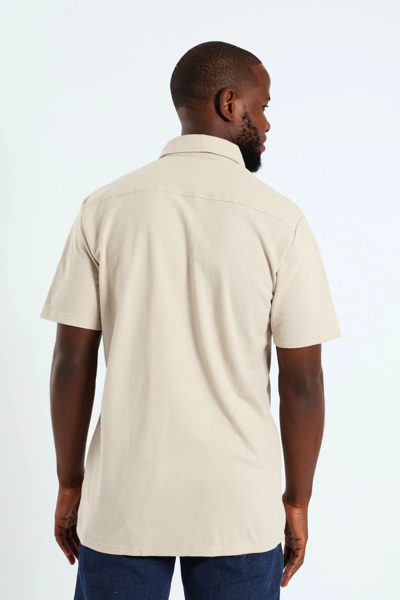 Button Through Mini Waffle Shirt - Camel sold by Edgars product image thumbnail 3