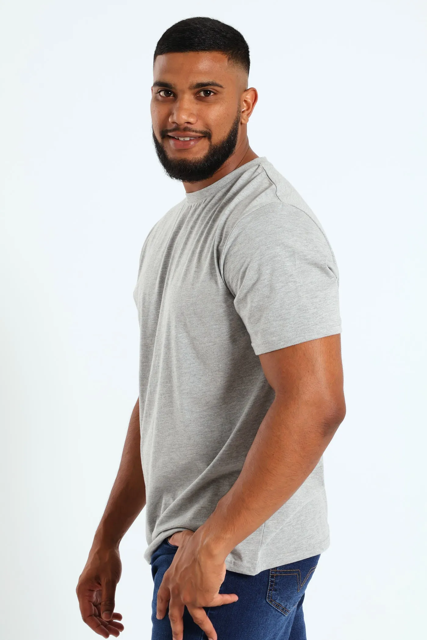 Basic Crew Neck Tee - Grey Melange sold by Edgars product image thumbnail 2