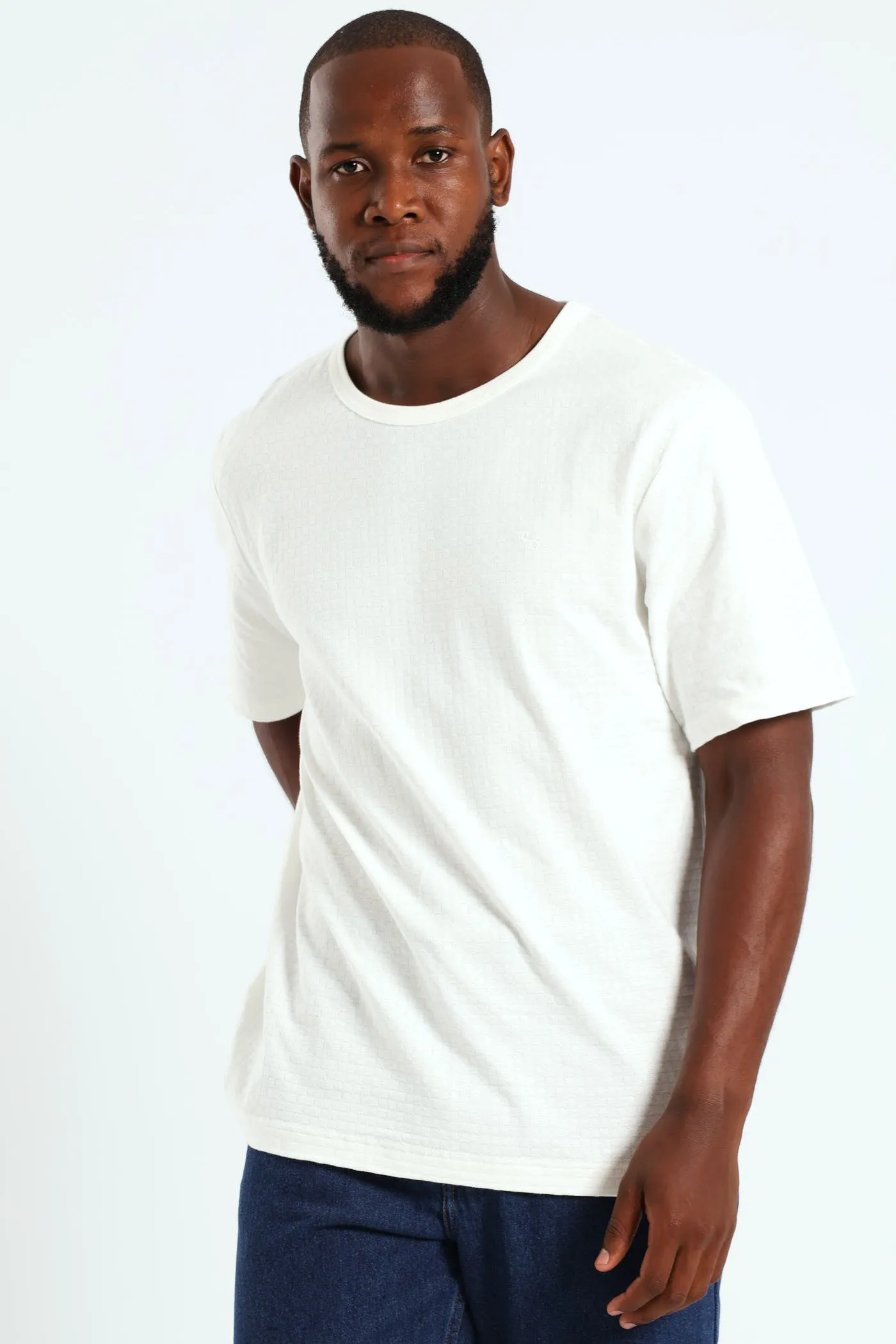 Brick Pointelle Surf Int Crew Tee - Ecru sold by Edgars