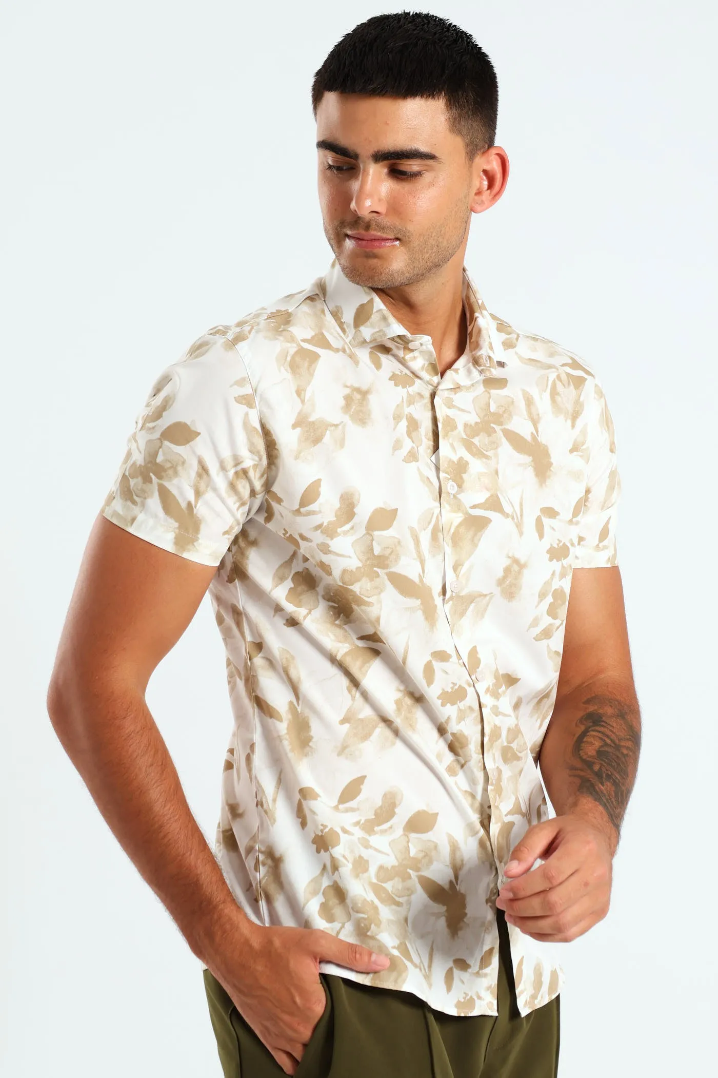 Short Sleeve Floral Shirt - White/Beige sold by Edgars product image thumbnail 2