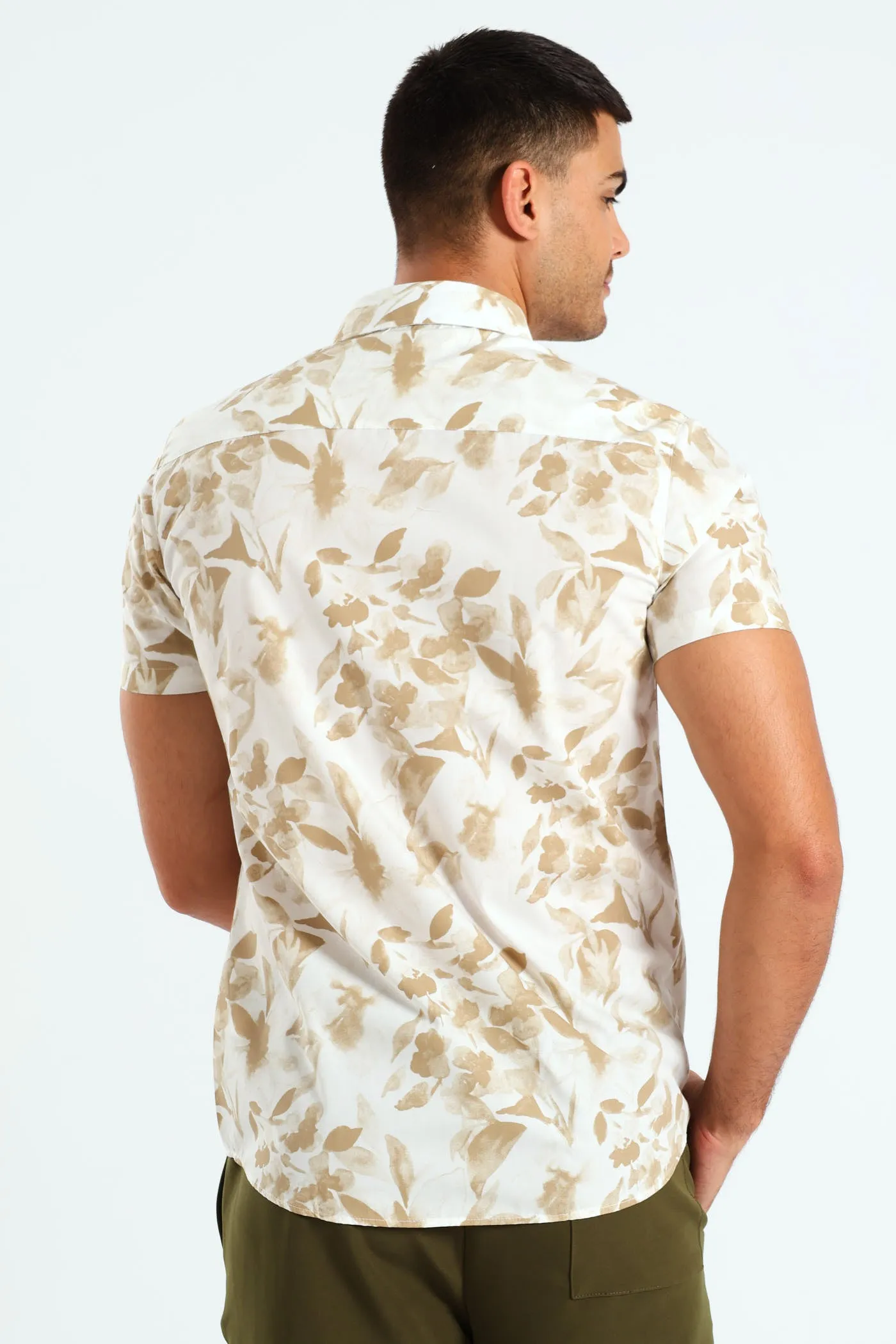 Short Sleeve Floral Shirt - White/Beige sold by Edgars product image thumbnail 3