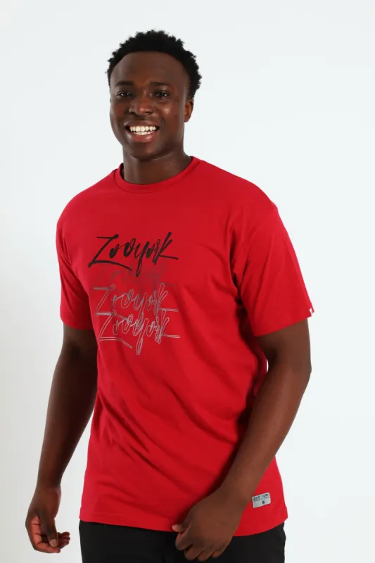 Shadow Print Tee - Red sold by Edgars