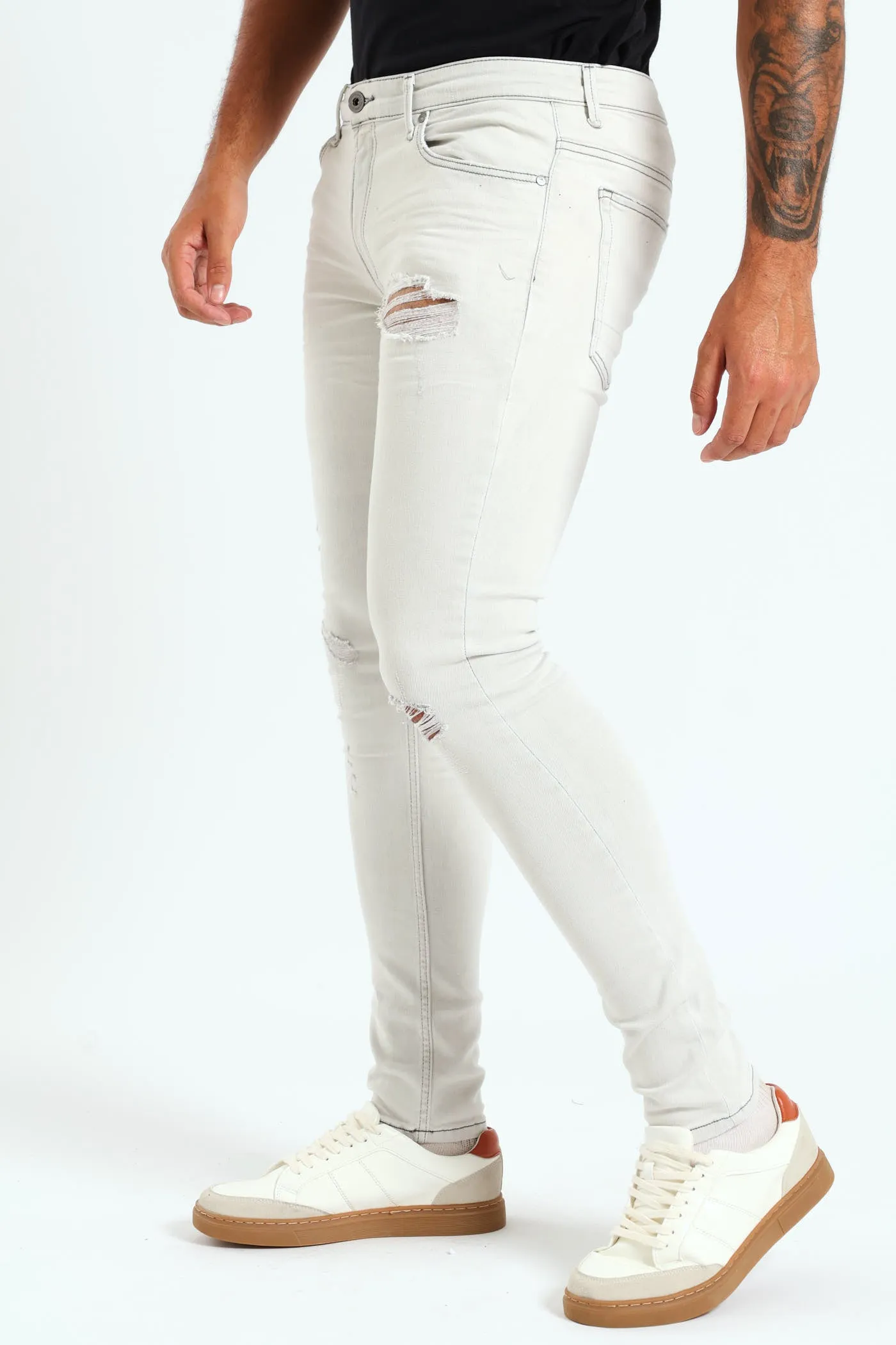 Ripped Super Skinny Jean - Grey sold by Edgars product image thumbnail 2