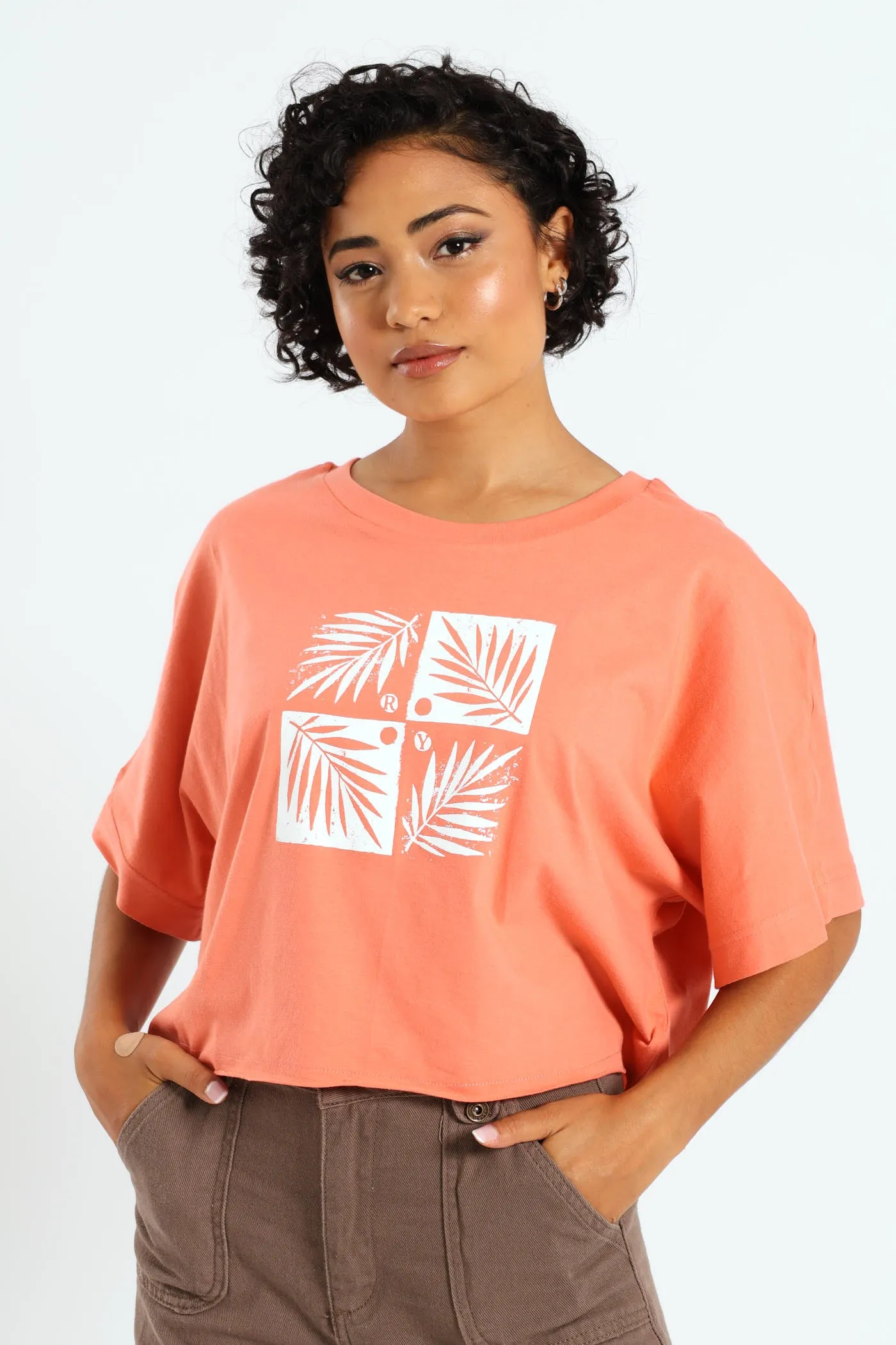 Summer Fun Crop Tee - Peach sold by Edgars