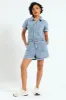 Denim Shortall Jumpsuit - Mid Blue sold by Edgars