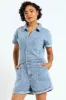 Denim Shortall Jumpsuit - Mid Blue sold by Edgars