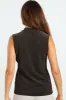 Sleeveless Hi-Neck Shimmer Tank - Black/Gold sold by Edgars