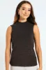 Sleeveless Hi-Neck Shimmer Tank - Black/Gold sold by Edgars