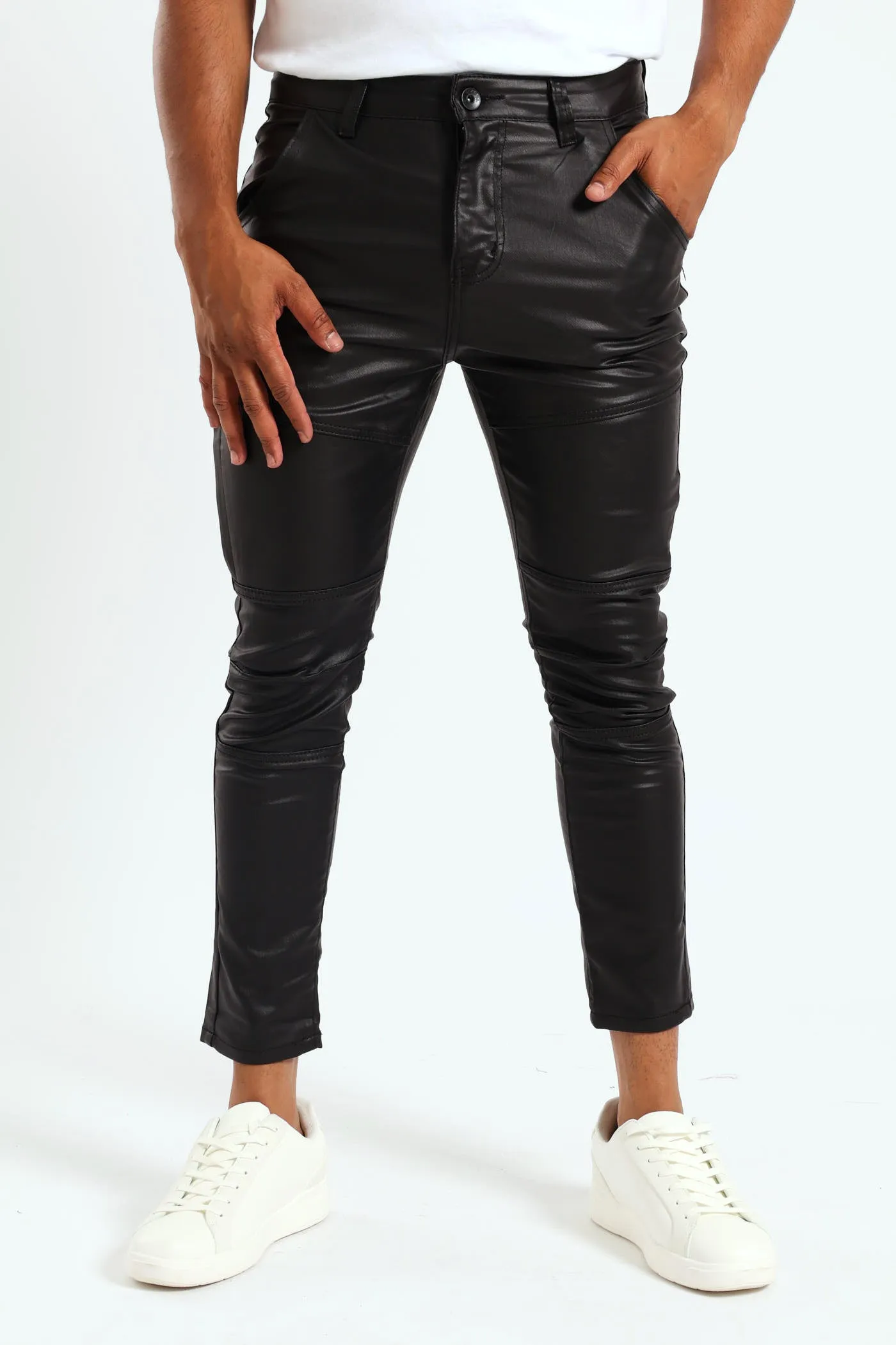 Wax Denim Biker Panel Jean - Black sold by Edgars