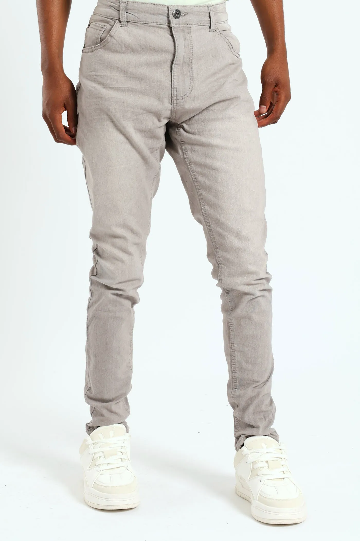 Super Skinny Basic Denim Jean - Light Grey sold by Edgars