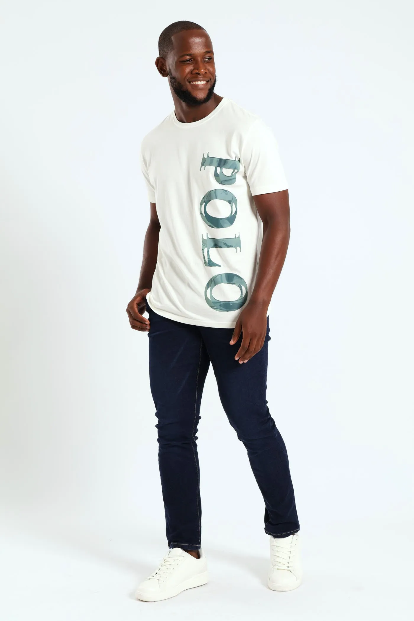 Vinny Logo Printed Tee - Off White sold by Edgars