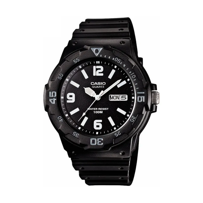 Analog Sport Day Date White Dial Watch - Black made by Casio