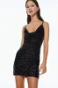 Sequin Cowl Mini Dress - Black sold by Edgars