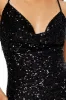 Sequin Cowl Mini Dress - Black sold by Edgars