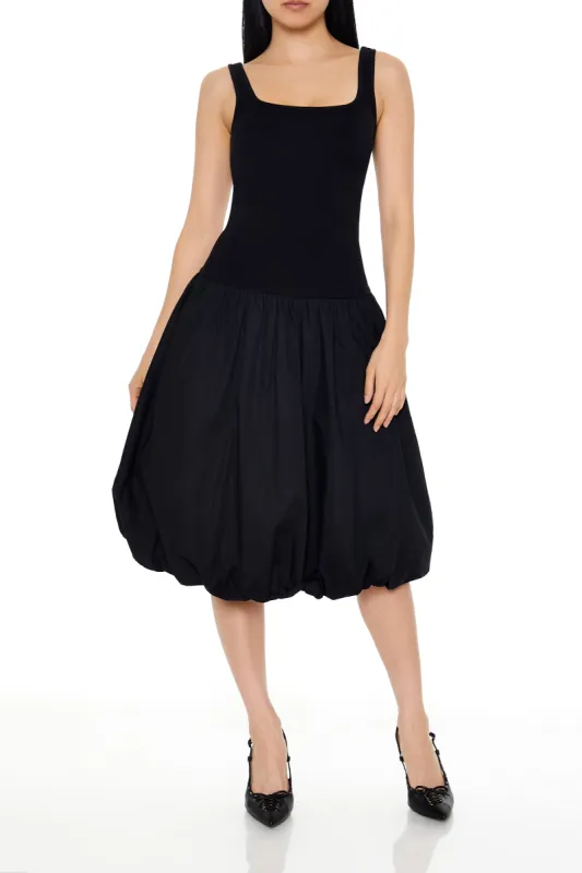 Bubble-Hem Midi Tank Dress - Black sold by Edgars