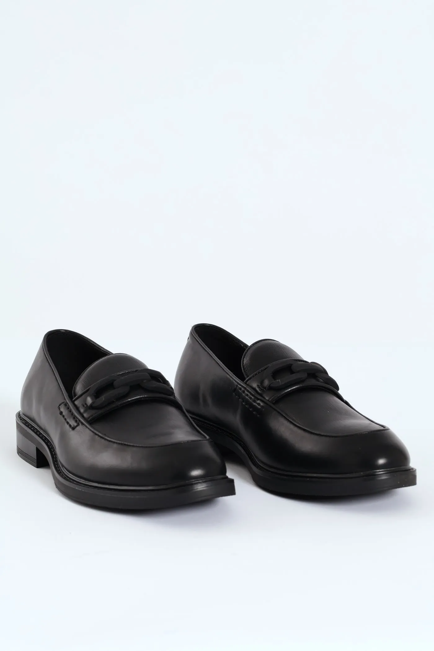 Hatton Metal Trim Heeled Slip In Loafer - Black sold by Edgars