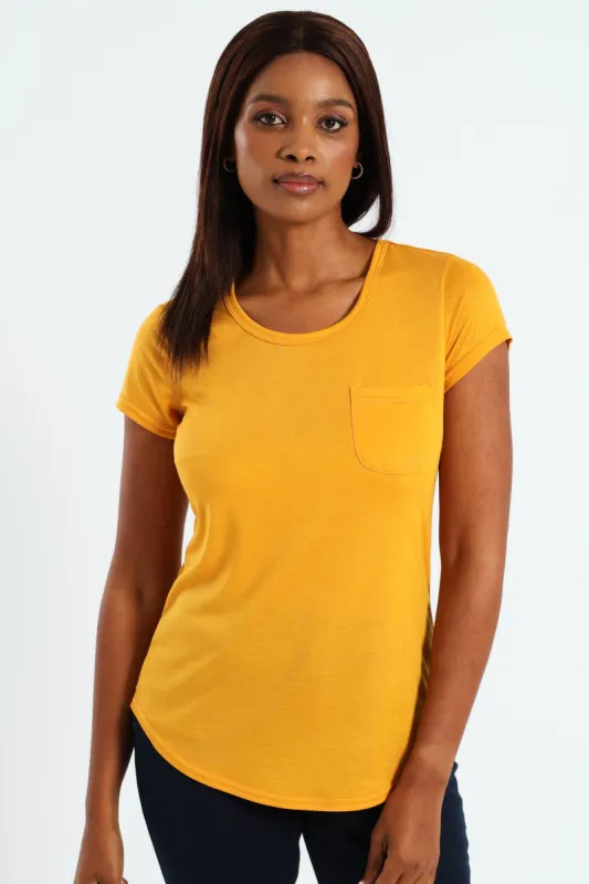 Basic Pocket Tee - Mustard sold by Edgars 