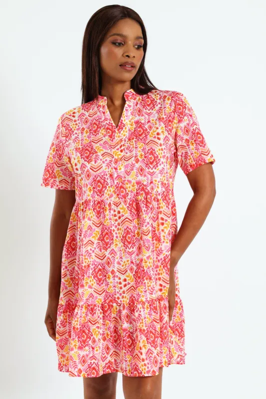 Half Placket Tiered Dress sold by Edgars