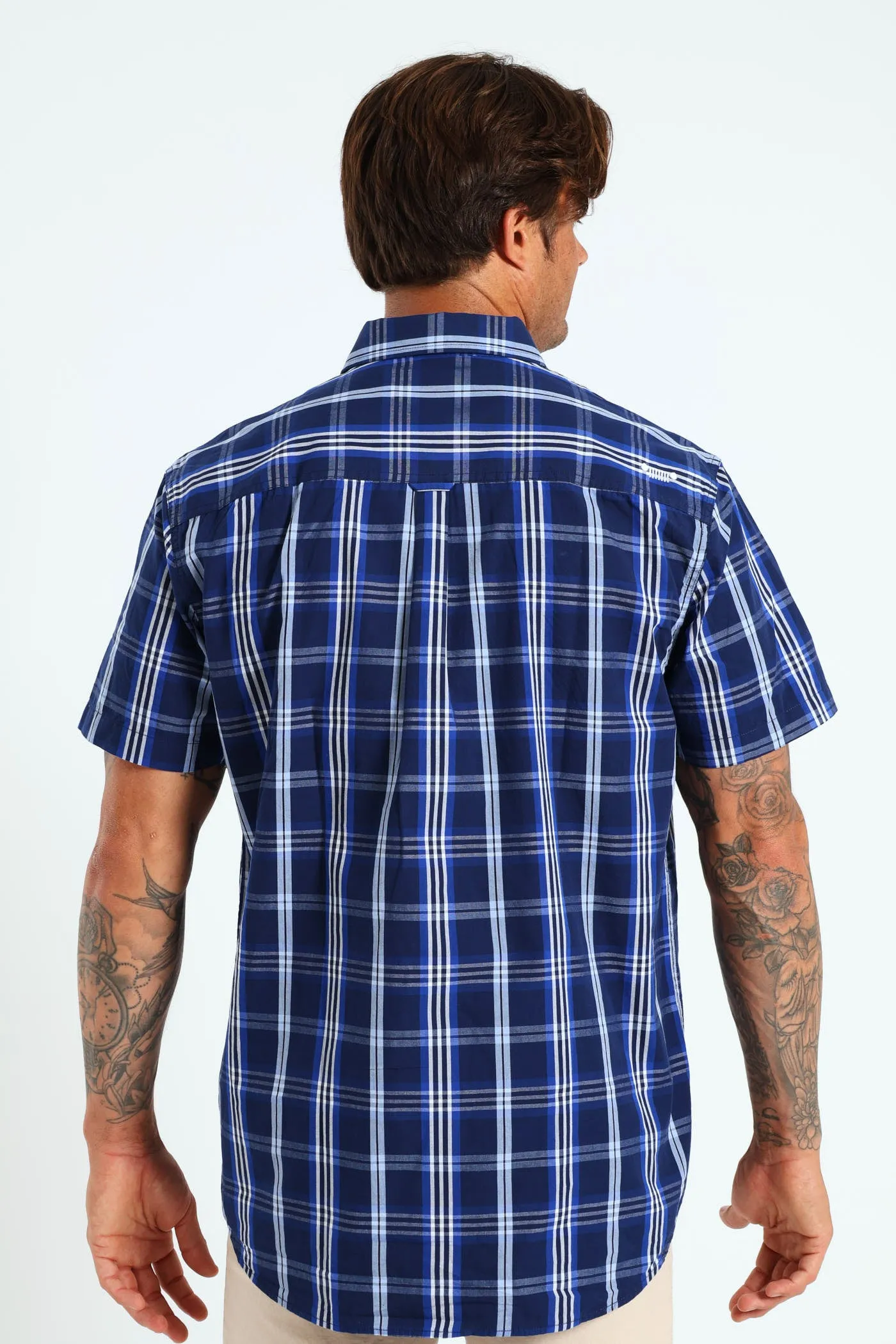 Casual Yarn Dye Check Shirt - Navy sold by Edgars product image thumbnail 2