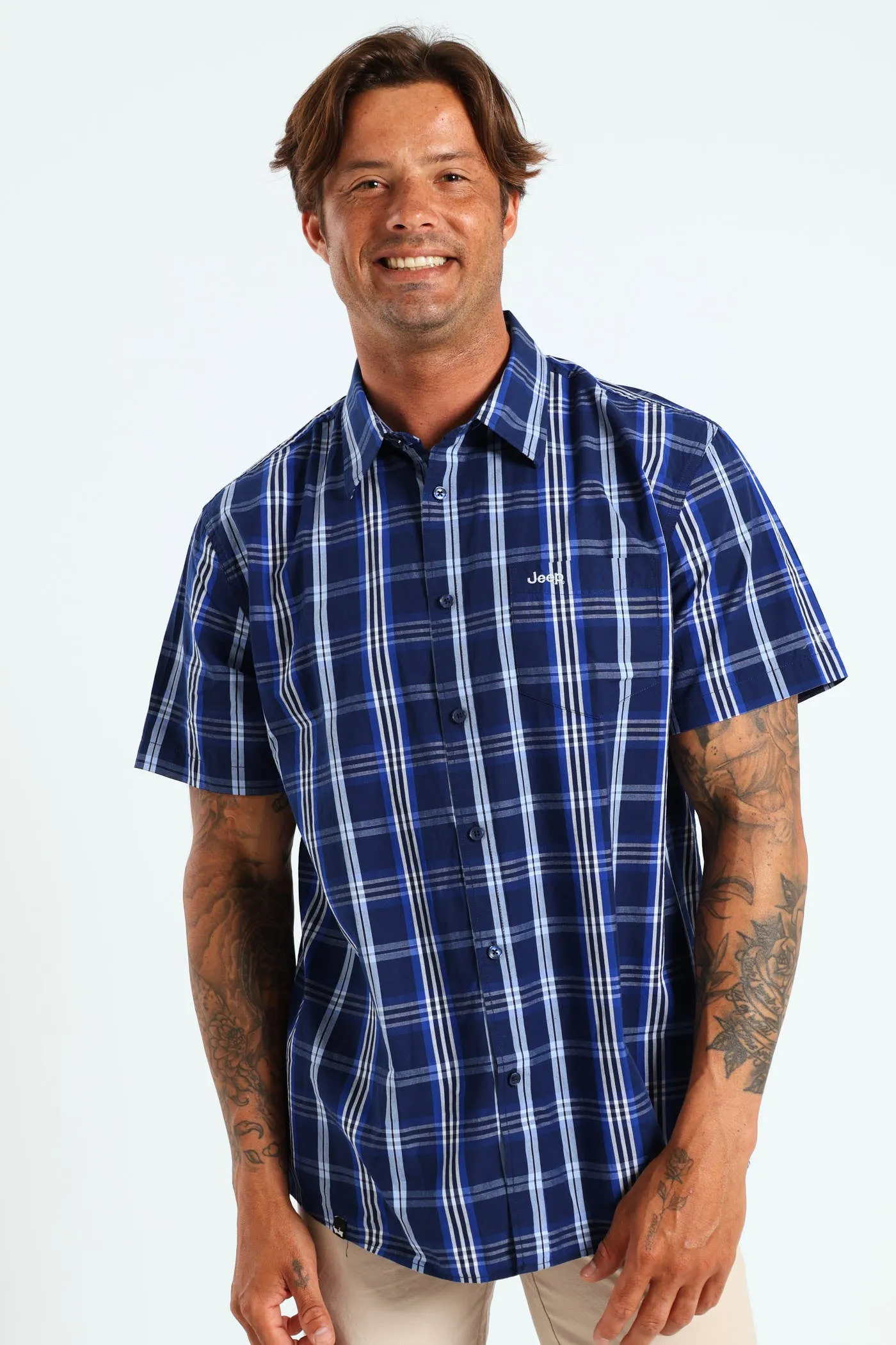 Casual Yarn Dye Check Shirt - Navy sold by Edgars product image thumbnail 4